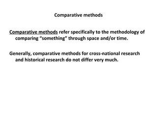 Documentation Comparative Methods Comparative Methods In Social Sciences, Lecture 1 | PPT