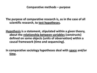 Comparative Methods In Social Sciences | PPTX