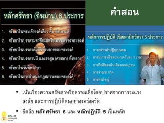 • เน้นเรื่องความศรัทธาหรือความเชื่อโดยปราศจากการระแวง
สงสัย และการปฏิบัติตนอย่างเคร่งครัด
• ยึดถือ หลักศรัทธา 6 และ หลักปฏิบัติ 5 เป็นหลัก
คาสอน
 