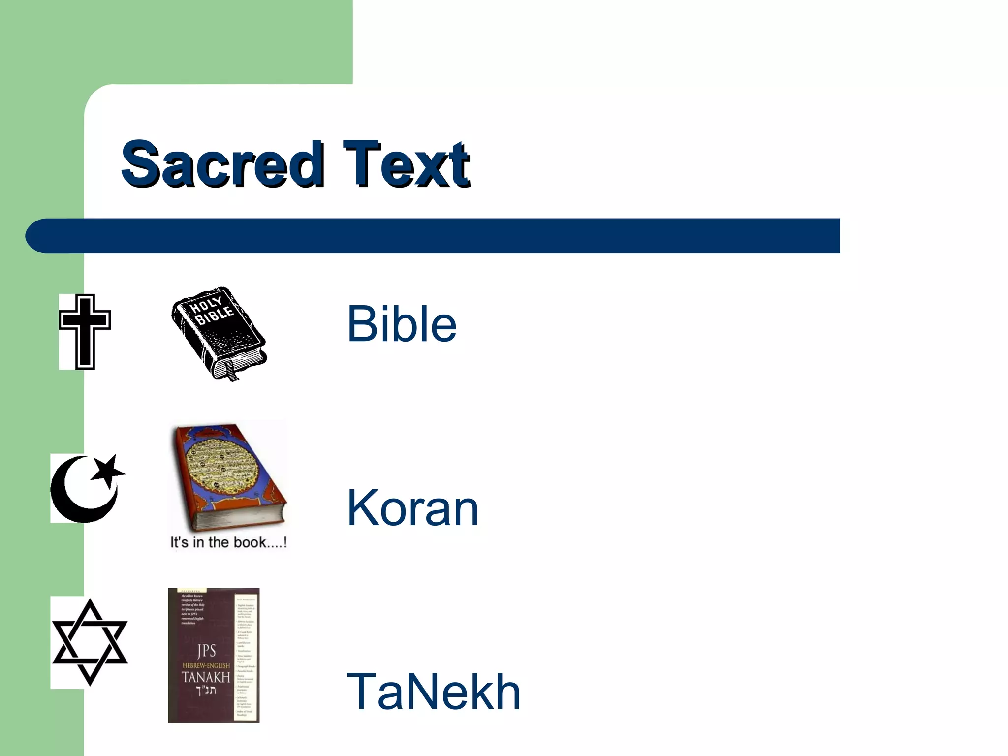 Sacred Text Bible Koran TaNekh 
