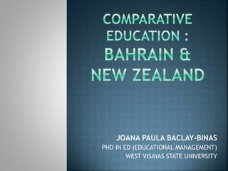 JOANA PAULA BACLAY-BINAS
PHD IN ED (EDUCATIONAL MANAGEMENT)
WEST VISAYAS STATE UNIVERSITY
 