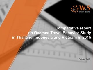 Comparative report
on Oversea Travel Behavior Study
in Thailand, Indonesia and Vietnam in 2015
October 2015
 