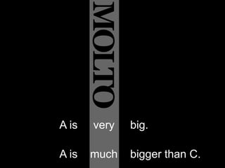 MOLTO
A is   very    big.

A is   much    bigger than C.
 