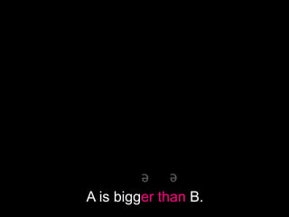 ə ə
A is bigger than B.
 