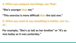 Modifying Comparisons Exercises Comparatives and superlatives + modifying comparisons | PPTX