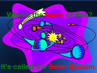 What's the  name  of this? It's called the  Solar System . 
