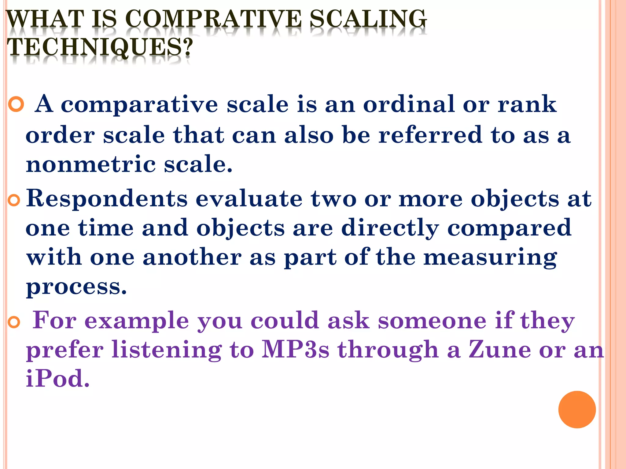 Comparative Scaling Techniques In Business Research Pptx