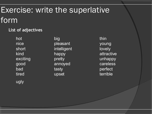 Comparatives Superlatives Comparatives Superlatives