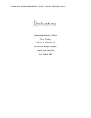 Comparative statement problem | PDF