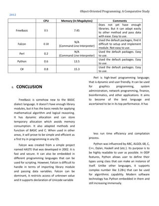 OOP Comparative Study | PDF