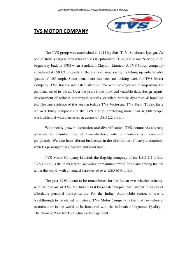 Customer satisfaction review of literature on tvs motors