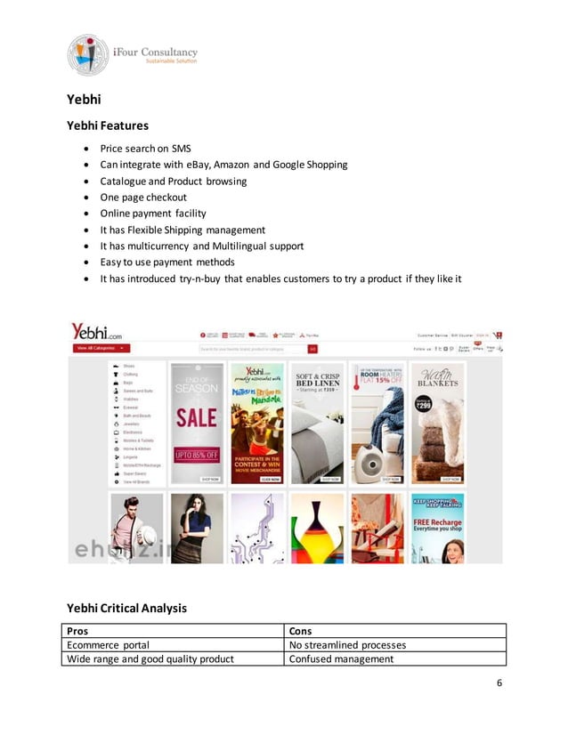 Comparative study of portals jabong, yebhi, myntra