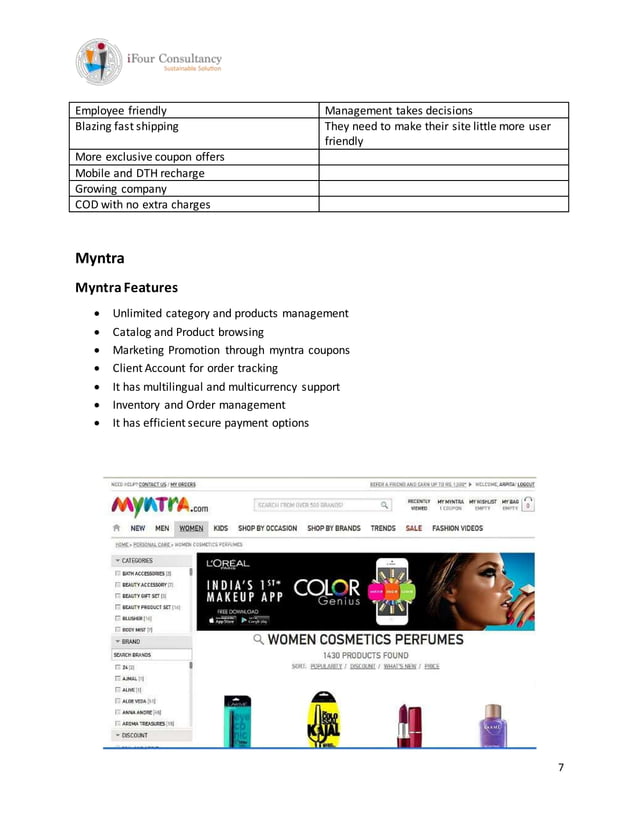 Comparative study of portals jabong, yebhi, myntra