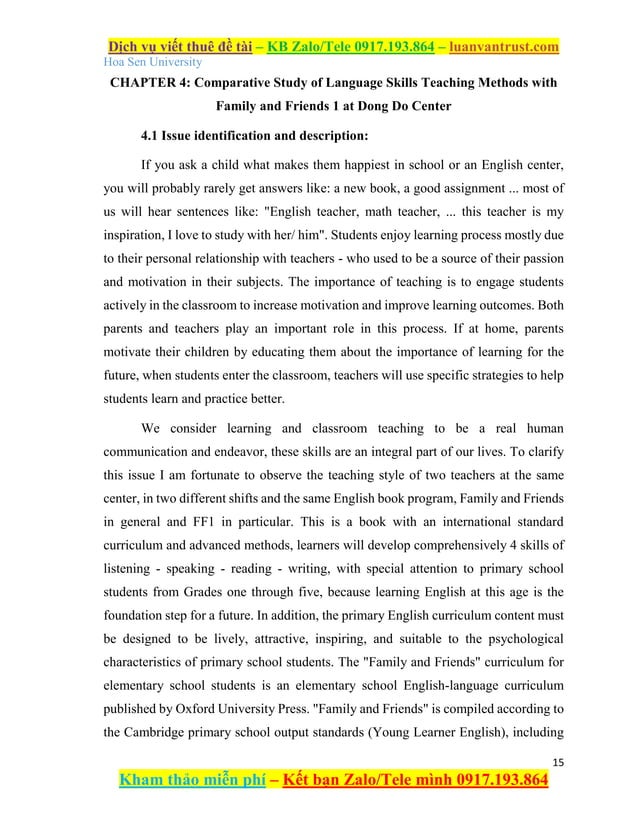 Comparative Study of Language Skills Teaching Methods with Family and ...