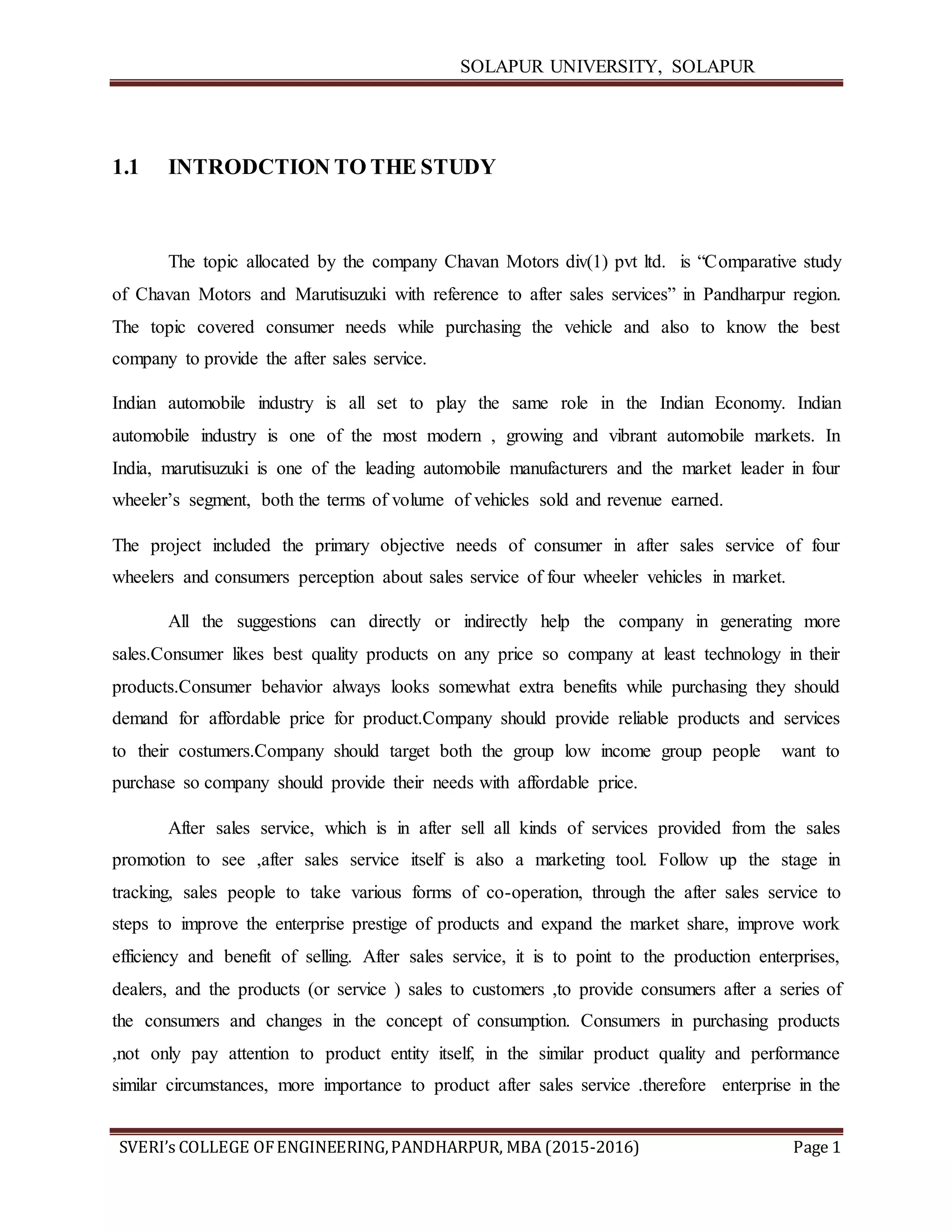 Comparative study of maruti suzuki and tata motors with reference to ...