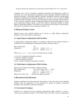 Comparative study of methods for optimal reactive power dispatch | PDF