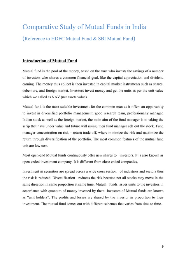 Comparative Study Of Mutual Funds In India Pdf Comparative Study Of Mutual Funds In India Pdf