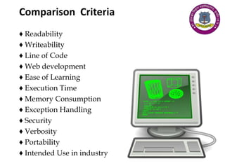 Comparative study of programming languages | PPTX | Programming ...