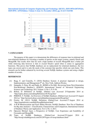 Comparative study of relational and non relations database performances ...