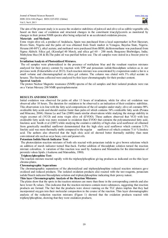 Oxidative Stability Natural Oils Oxidative Stability Natural Oils