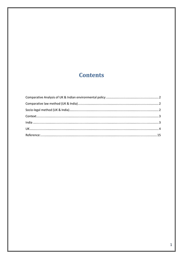 Comparative Study Of UK India Pakistan Environmental Protection Act