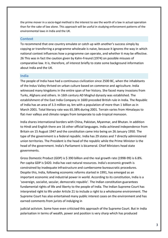 Comparative Study Of UK India Pakistan Environmental Protection Act