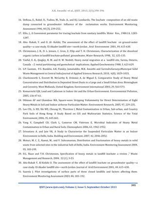 COMPARATIVE STUDY ON HEAVY METAL CHARACTERISTICS OF LEACHATE FROM ...