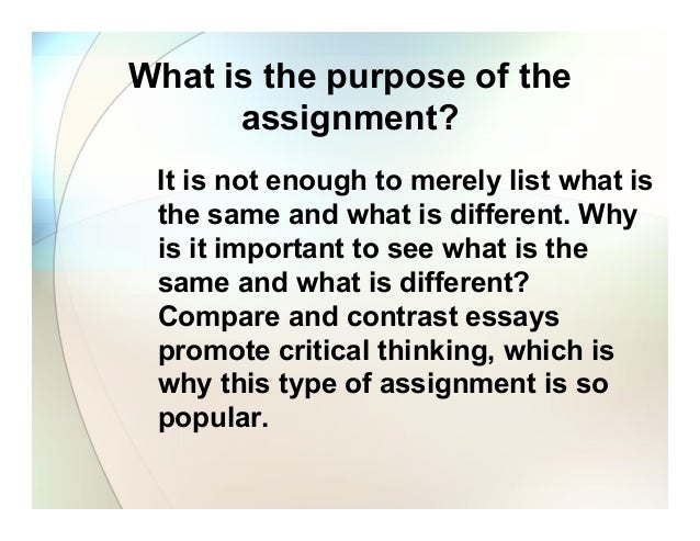 purpose of compare and contrast essays purpose of compare and contrast essays