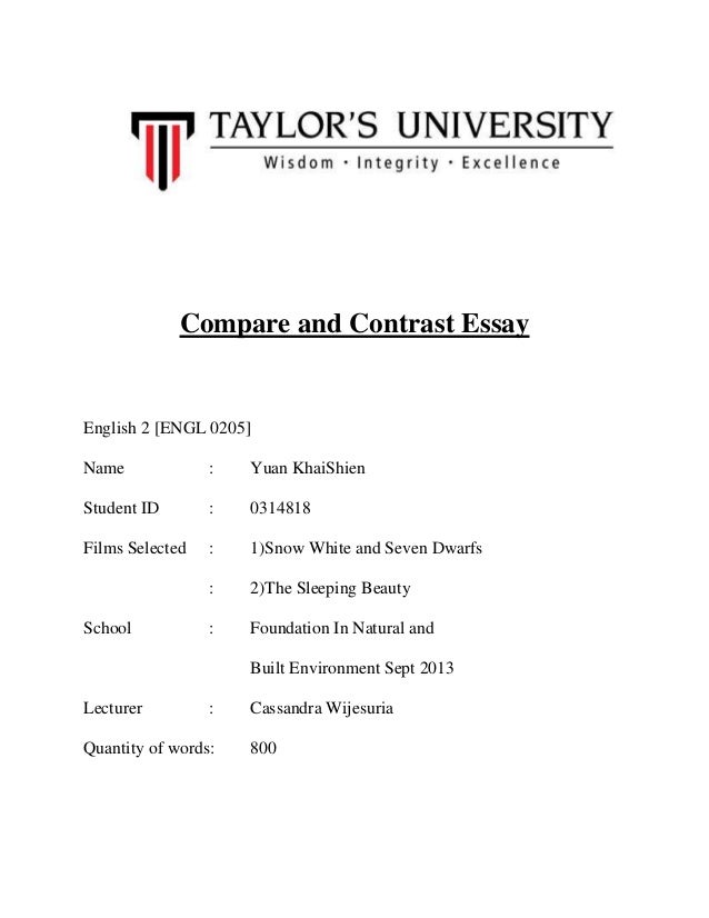 Comparison and contrast essay esl