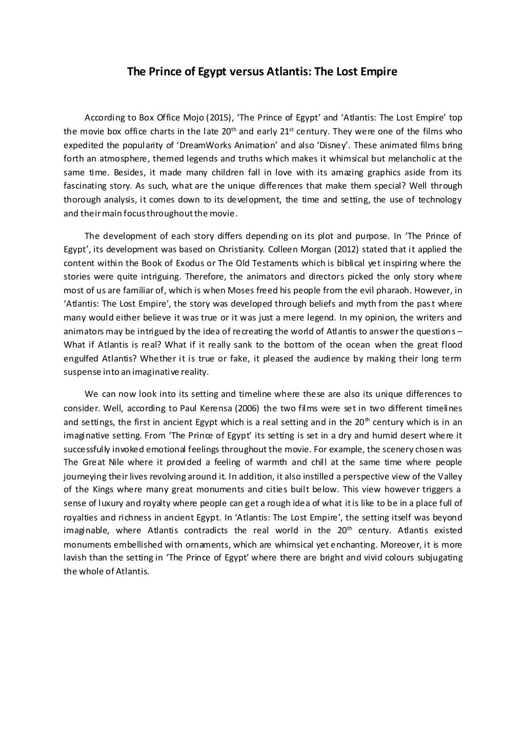 Compare and contrast essay