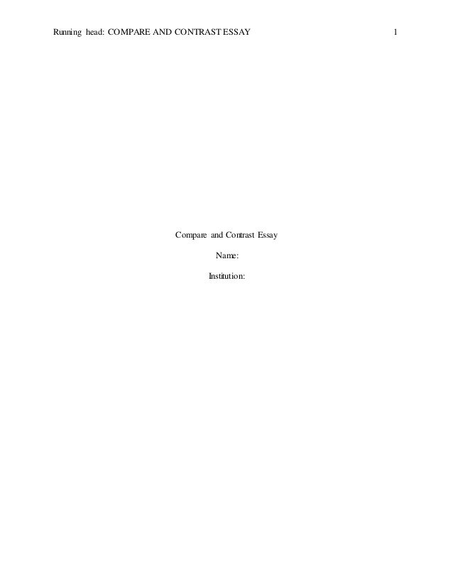 Compare And Contrast Essay Sample