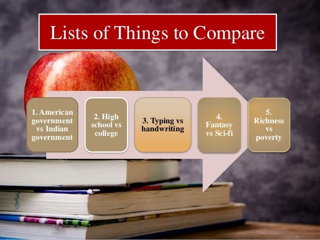 Comparison contrast essay ideas
