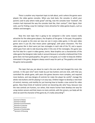 Compare and contrast essay video games