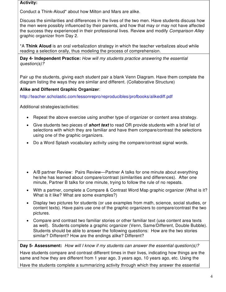 85 Impressive Compare and Contrast Essay Topics for compare and contrast essay examples middle school