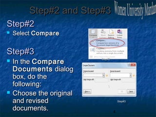 Compare and protect in ms word | PPT