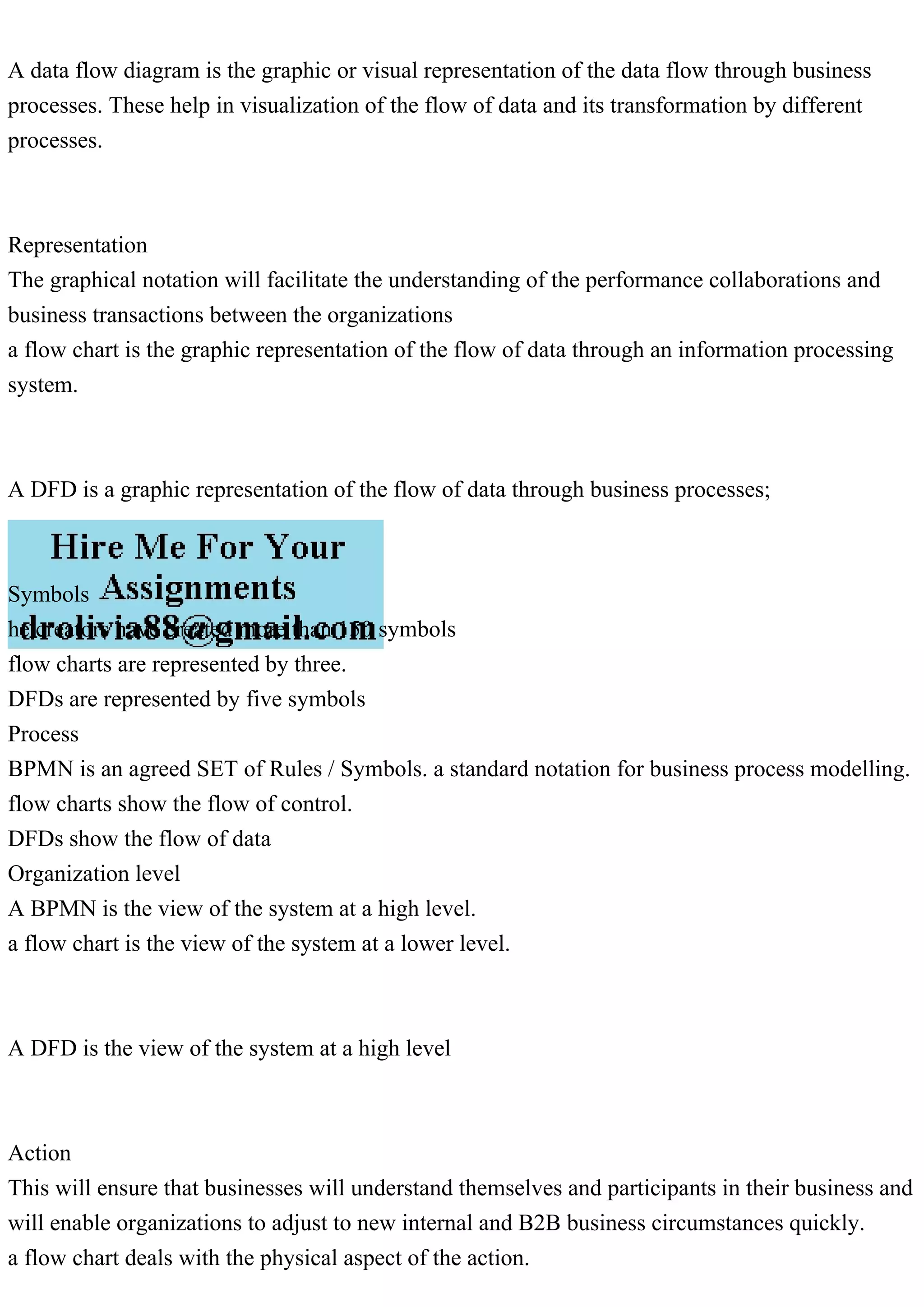 Compare BPMN activity diagrams with flowcharts and DFDs. What is dif.pdf