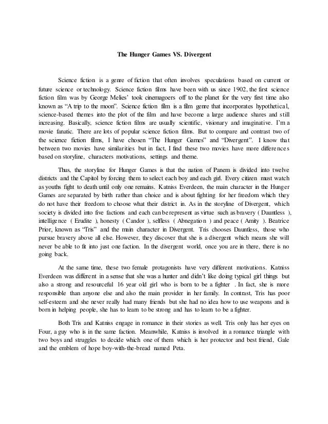 compare and contrast essay about movies and books