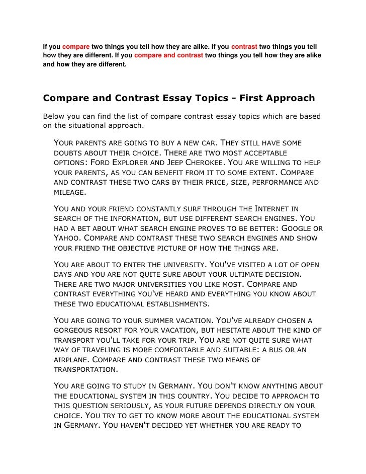 how to end a compare and contrast essay