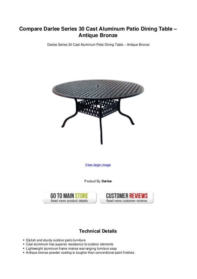 Compare Darlee Series 30 Cast Aluminum Patio Dining Table Antique B