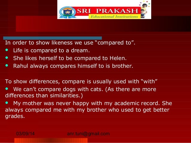 Compared to & compared with