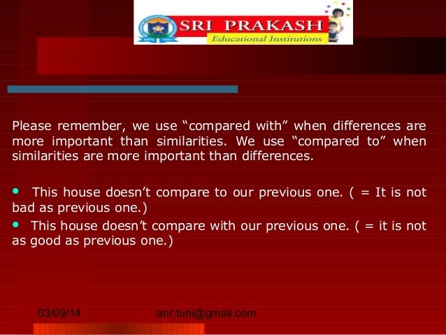 Compared to & compared with