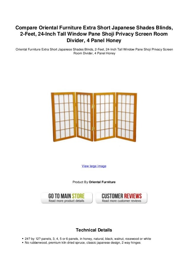 Compare Oriental Furniture Extra Short Japanese Shades Blinds 2 Feet