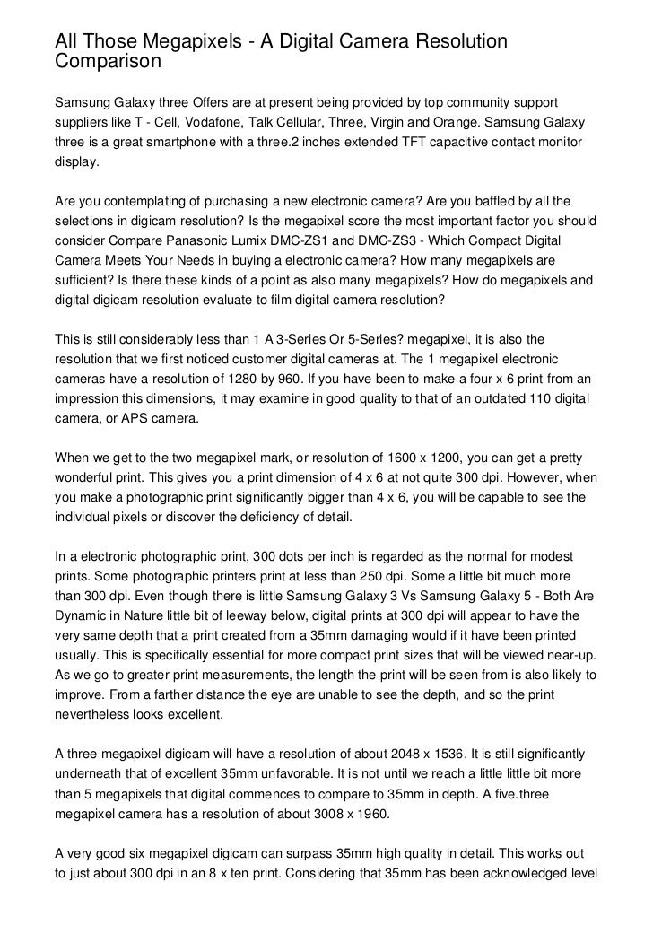 All Those Megapixels A Digital Camera Resolution Comparison