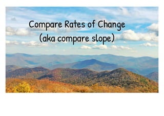 Compare rate of change completed