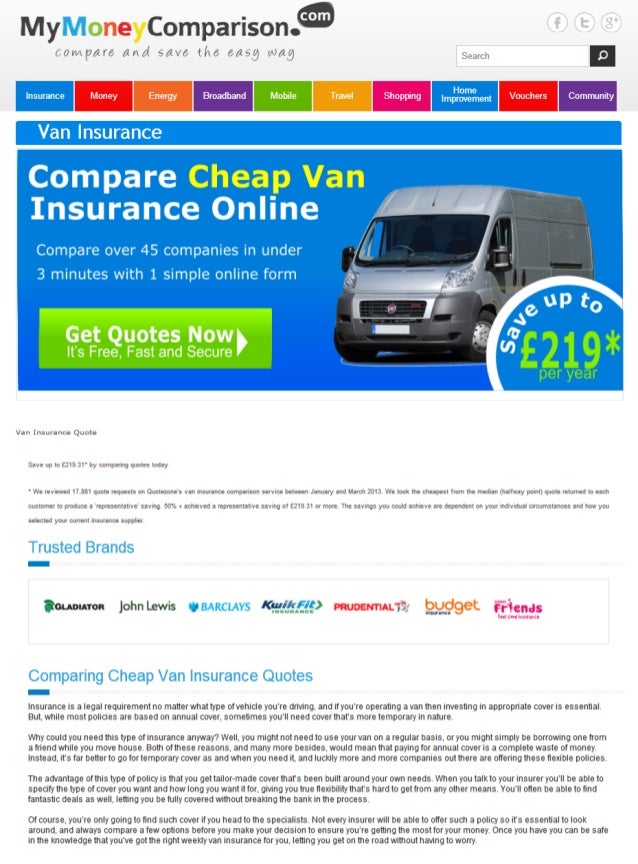 compare cheap van insurance