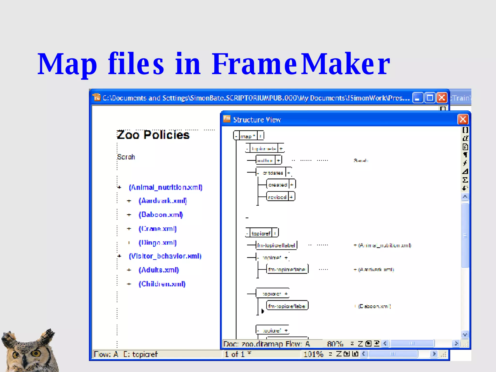 Map files in FrameMaker 