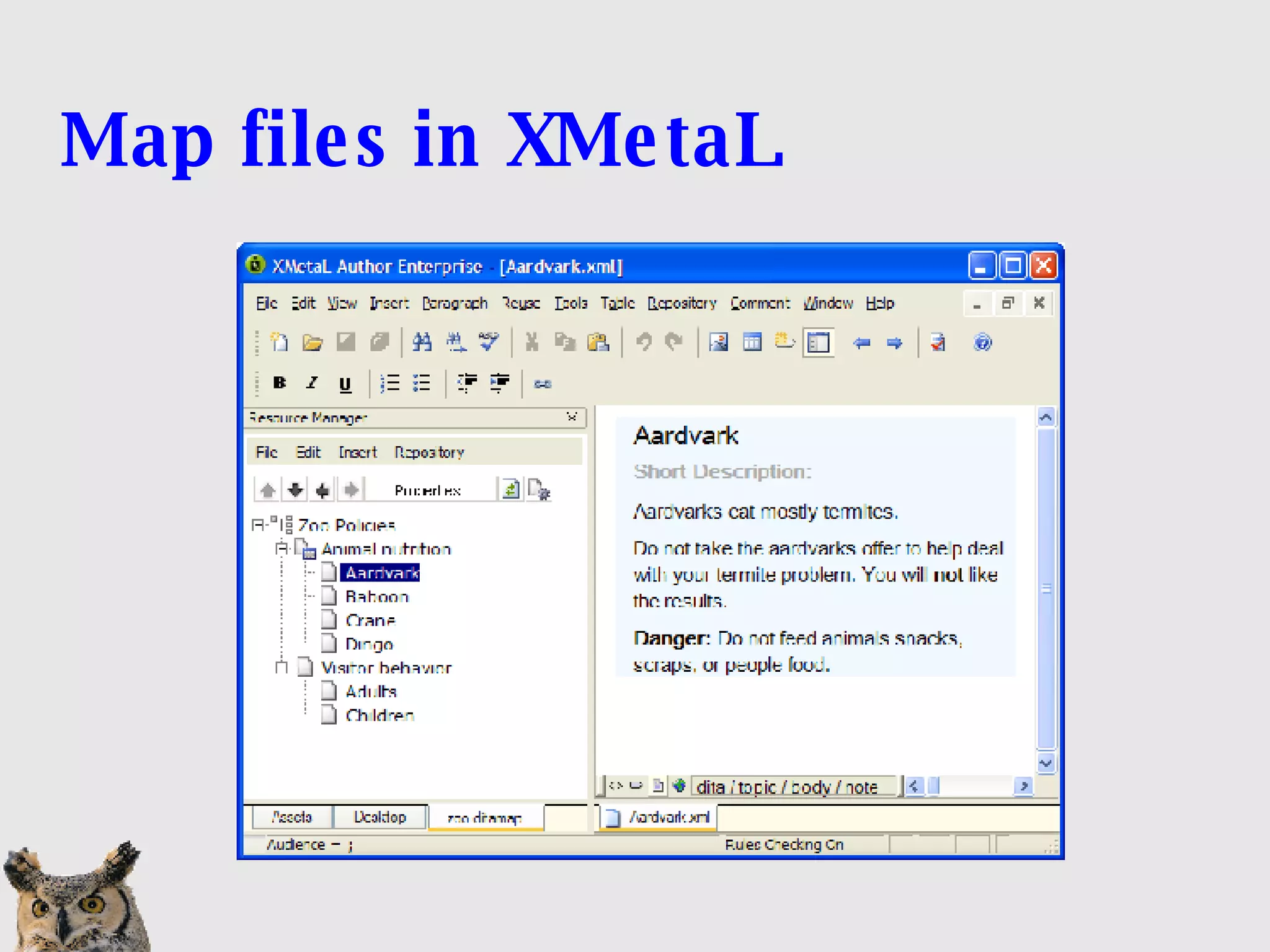 Map files in XMetaL 