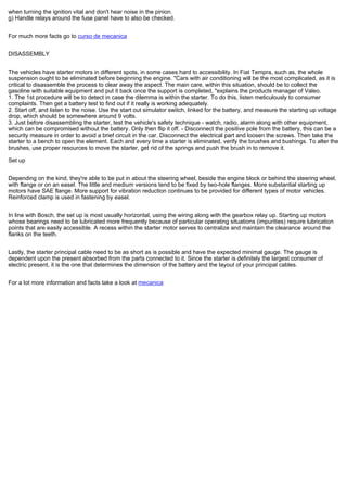 Starting Motor Maintenance | PDF