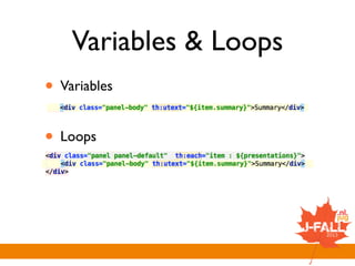 Variables & Loops
• Variables
• Loops
 