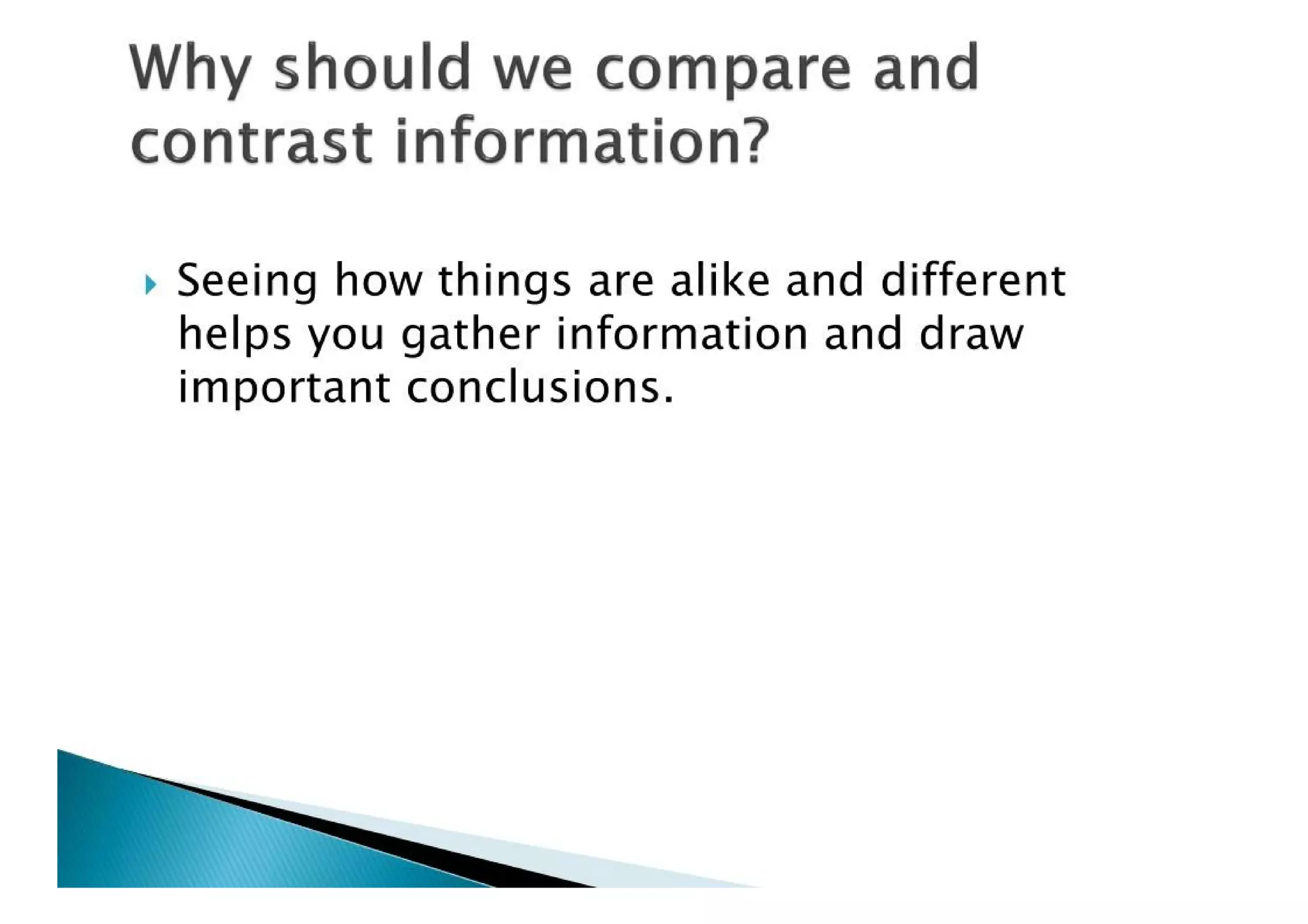Comparing And Contrasting